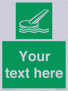 Custom sign safe condition Marine evacuation slide